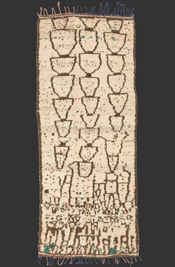 TM 2107, Azilal pile rug rug, central High Atlas, Morocco, 1980/90, 295 x 120 cm (9' 8'' x 4'), high resolution image + price on request							